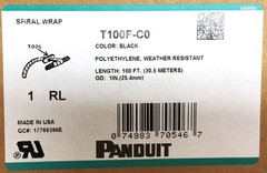 Panduit Weather-Resistant Polyethylene Black Spiral Wrap 100′ x 1″ T100F-C0 NOS