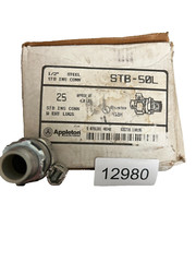 Appleton STB-50L 1/2″ Steel Liquid Tight Connector w/ Grounding Lug, Pack of 25