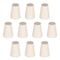 Solid Lab Rubber Stoppers Drilled Silicone Plugs 8-13mm /Beige/ 10Pcs