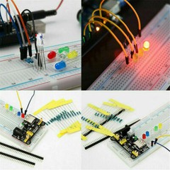 830 Tie Point Solderless Breadboard Kit MB-102 Power Supply Module Jumper Cable