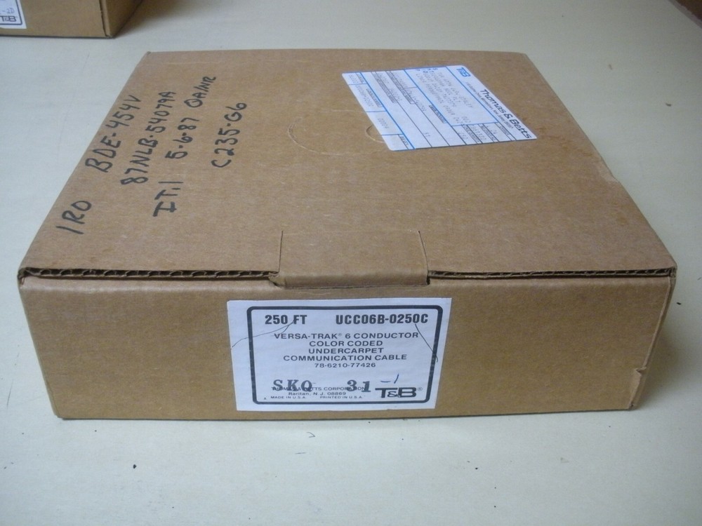 Thomas & Betts UCC06B-0250C Versa Trac 6 Conductor Color Coded Comm. Cable 250′