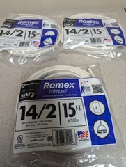3 packs Southwire 15 ft. 14/2 Solid Romex SIMpull CU NM-B W/G Wire 45ft Total