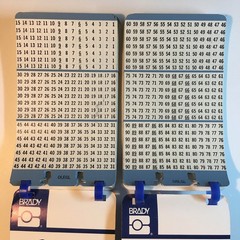 2 NOS Brady Electrical Wire Label Numbers PWM-PK-3 1-45 & PWM-PK-14 46-90