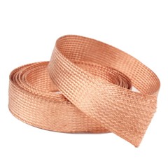 2-28mm Braided Ground Strap Copper Flat Braid Shielding Sleeve SingleWire 0.12mm