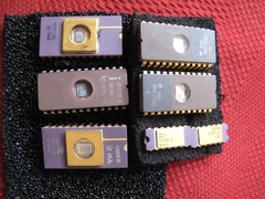 vintage INTEL Gold Cap Lot Microprocessor EPROM Chips