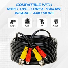 BNC DC POWER VIDEO SECURITY CCTV CAMERA DVR EXTENSION CABLE DATA LEAD WIRE 1-50m