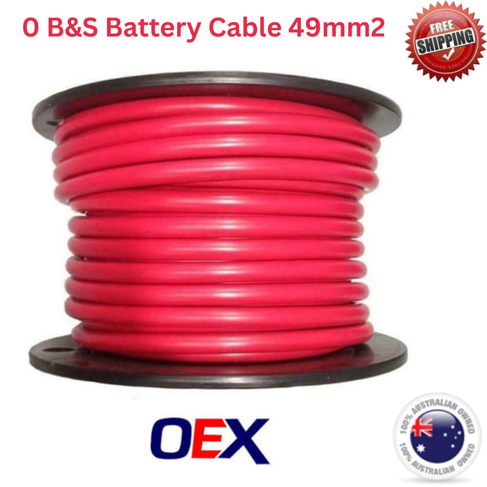 OEX 0B&S Cable Battery starter 246AMP Copper Wire Various Lengths 4WD Caravan