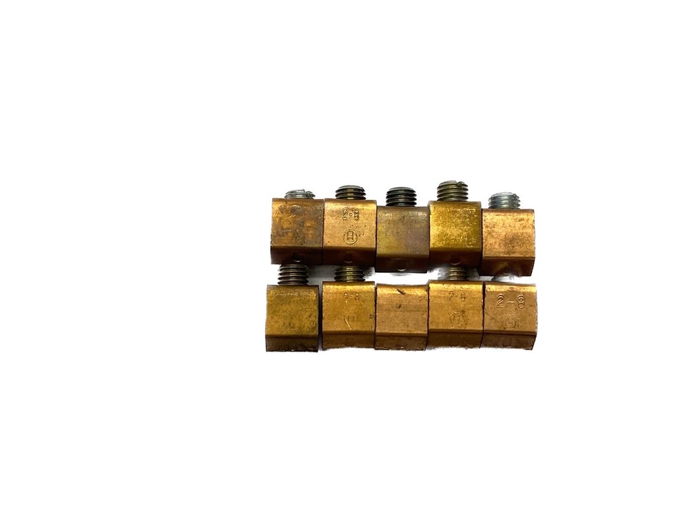 NOS LOT of 10 Unbranded 2-8 AWG Solderless Mechanical Single Screw Copper Lugs