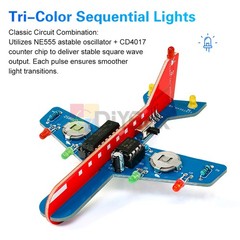 LED Flowing Light Aircraft Model Kit DIY Electronic Kit Circuit Toy Soldering