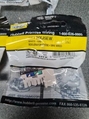 Hubbell HXJ5EW Jack Telephone/Data XCELERATOR CAT 5E White NEW – Lot of 8