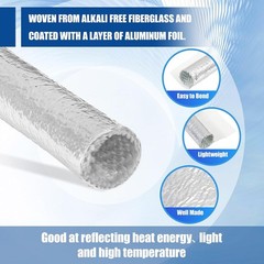 3/4″ ID Self-Closed Aluminized Sleeve Heat Shield Protection Sleeve for Hose 78″
