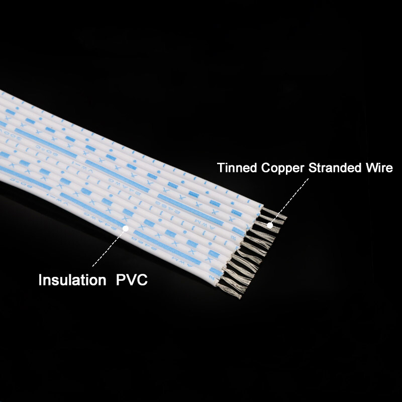 6Pin – 12Pin Flexible Flat Ribbon Cable Wire UL2468 Tinned Copper Wires 24AWG