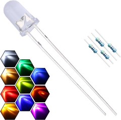 200pcs 10 Colors 5mm LED Light Emitting Diode Assorted Kit 29mm Lead Clear