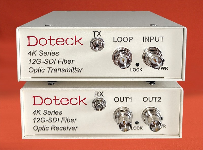 Doteck 12G-SDI 4K UHD Video Broadcast Quality Fiber Optic Transmitter Receiver M