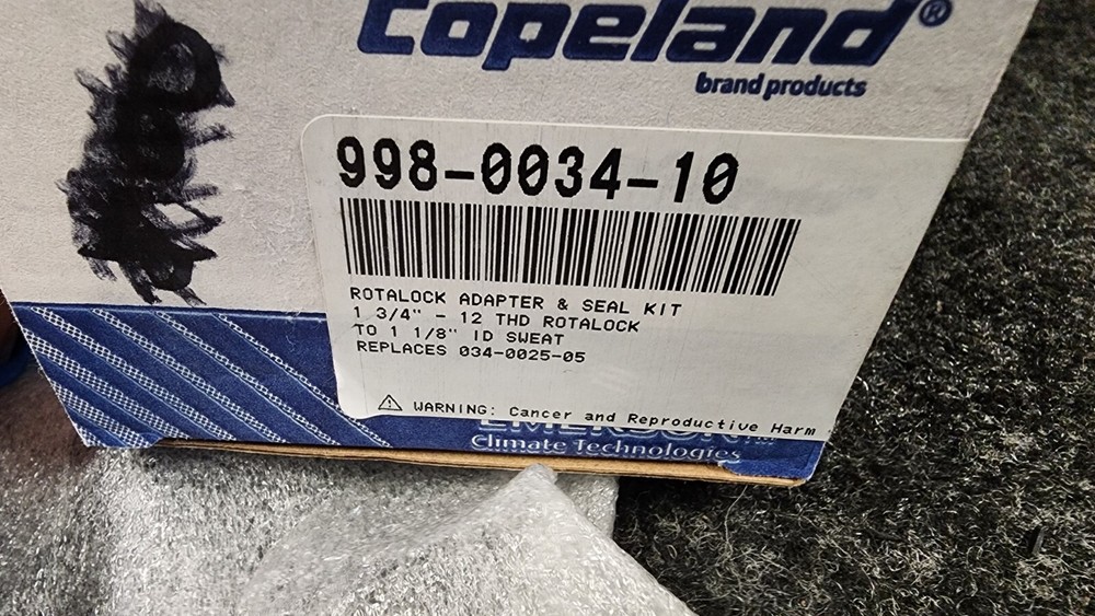 copeland 998-0034-10 1 3/4″ 12 THD Rotalock Adapter & seal kit R 034-0025-05 E3