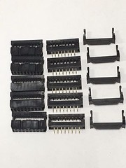 Flat Cable 16 Pins connector 6ft IDC Ribbon 1.27mm pitch and 5 sets connectors