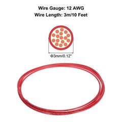 10 Feet 12 AWG Gauge THHN Stranded Red Copper Building Wire 600V