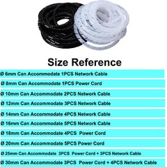 – Banding Loom PC TV Home Cinema Wire Management Sleeving Spiral Wrap Cable Tidy