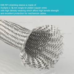Braided Fabric Cable Flat Tinned Copper Metal Shielding Braided Sleeve Wire
