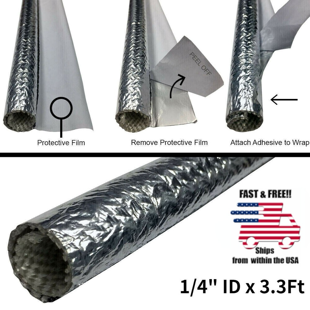 6mm ID Self-wrap Heat Shield Sleeve Thermal Reflective for Cable Wire Hose 1M