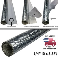 6mm ID Self-wrap Heat Shield Sleeve Thermal Reflective for Cable Wire Hose 1M