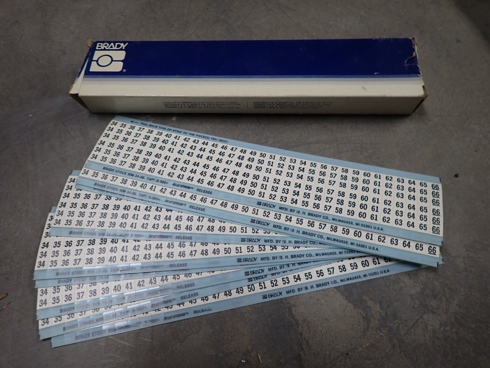 NEW – Brady Wm-34-66-Pk Wire Marker – Box of 25 Sheets