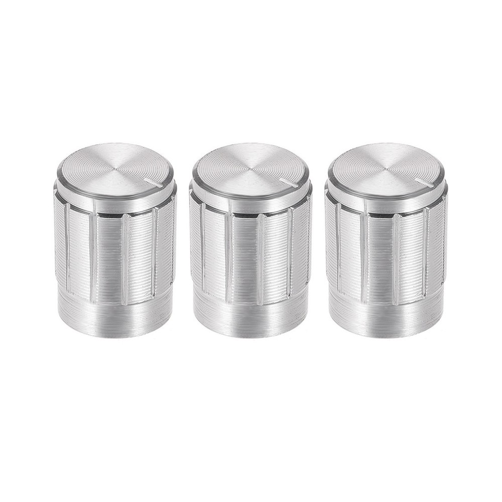 3pcs Potentiometer Knob Silver Tone Aluminum Rotary Knob Volume Control Knob