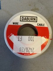 Daburn 2420/28 Ultra-Flexible Microminiature FEP Lead Wire, Red, 100 ft roll