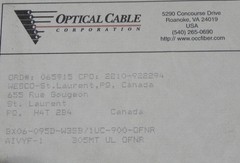 Optical Cable Corp. Indoor/Outdoor 6-Strands Fiber Optic 62.5 OFNR 25Ft