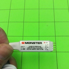 Monster 6.56FT 5V RGB Strip Controller Power Cable Cord