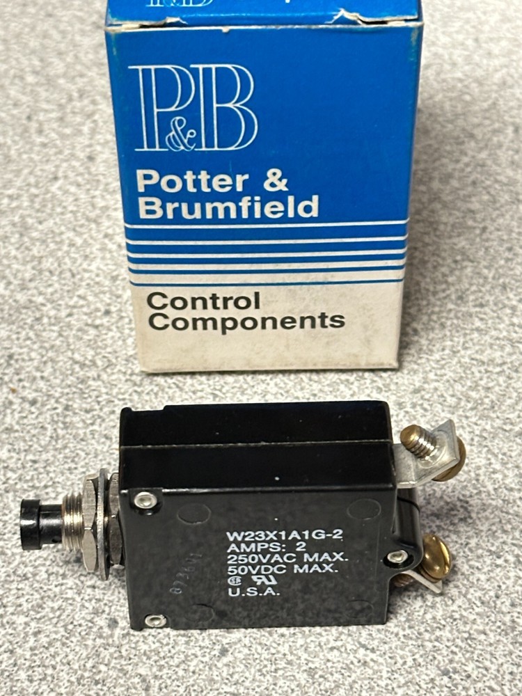 NEW Potter & Brumfield W23-X1A1G-2 Circuit Breaker 2 Amp, MADE IN USA
