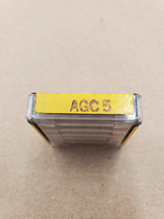 Cooper Bussmann AGC-5 Fuse 5A 250V Buss AGC5 (Pack of 5) New Old Stock
