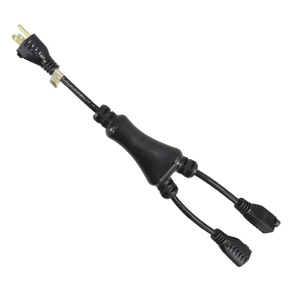 GRAINGER APPROVED 5XFT7ID Splitter Powr Cord,5-15P,SJT,1.2 ft.,15A 5XFT7