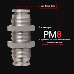 Pneumatic Bulkhead Connector Stainless Steel/Copper Nickel Plated Push Fitting