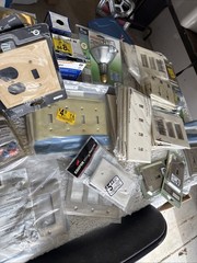 Large Lot NOS Electrical Supplies Switches Outlets Wall Plates Leviton Pass & Se