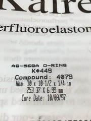 KALREZ AS-568A O-RING K# 449, COMPOUND: 4079, AS-568A-449, 2-449, 140128