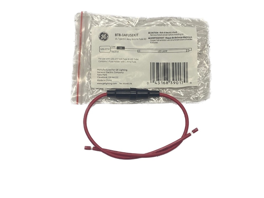 NEW IN BAG General Electric 1A 120-277V Type B In-Line Fuse Kit BT8-1AFUSEKIT