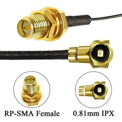 TUOLNK 5PCS IPX MHF4 to RPSMA Antenna 0.81mm Coax Cable, 6inch, black