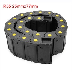 R55 25mm x 77mm Plastic Cable Wires Carrier Drag Chain 1M Black