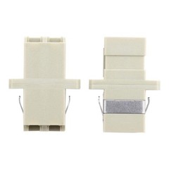 LC to LC Duplex Multimode Fiber Optic Adapter Coupler, Beige, 10 Pack