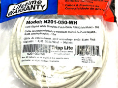 Tripp Lite N201-050-WH Cat6 Gigabit White Snagless Patch Cable RJ45 M to M 50ft