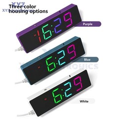 DIY Electronic Clock Kit LED Digital RGB Clock Time Temperature Date Display 5V