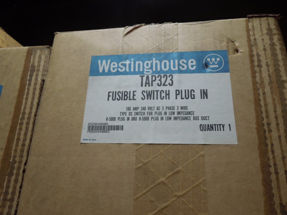 Westinghouse TAP323 100A 3ph 3W 240V Fusible Busplug New