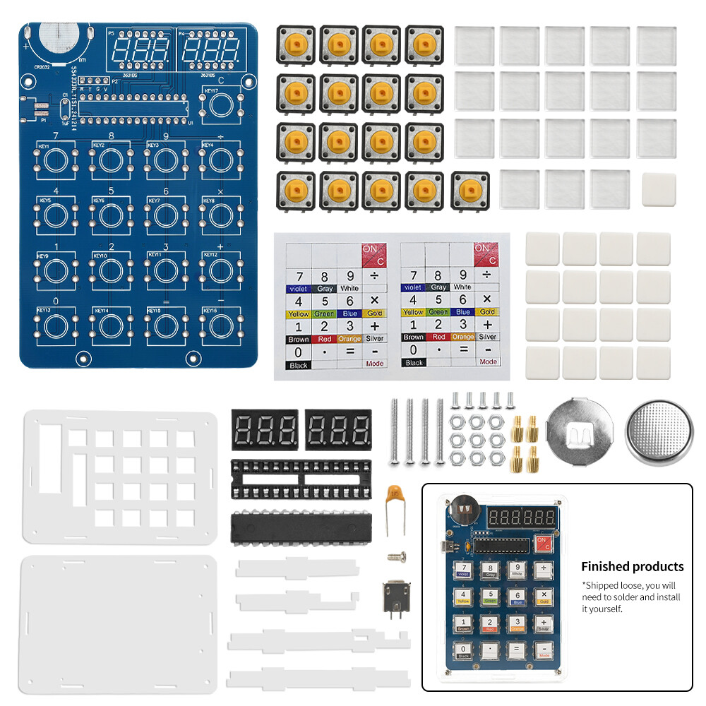 LED Display Calculator Making Electronic Kit MCU DIY Soldering Practice Project