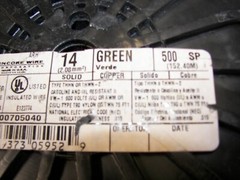 Encore Wire Corp. 500 Feet of #14 Solid Copper THHN Green Wire 600 Volts