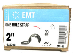 HALEX 1-HOLE 2″ EMT STEEL CONDUIT STRAPS (BOX OF 20)