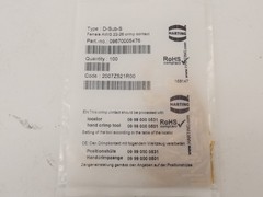 *Pack of 100* Harting 09670005476 D-Sub-S Female Crimp Contact 22-26AWG – NEW…