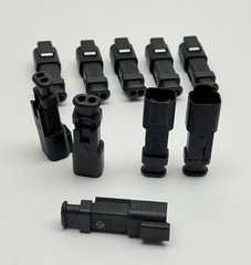 LOT OF 10, AT04-2P-SR02BLK AMPHENOL RECEPT, 2-WAY, SR, RD SEAL, BLACK