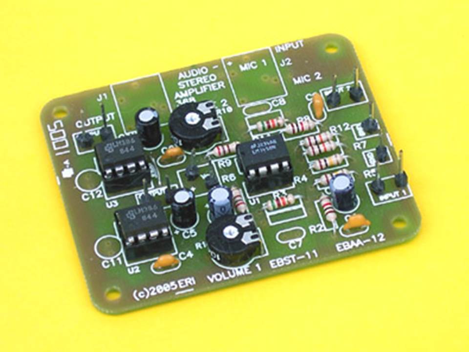 RAINBOWKITS EBST-11 ONE WATT 1W LM1458 LM386 STEREO AUDIO PREAMP AMPLIFIER KIT