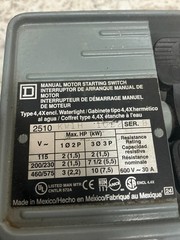 Square D 2510KW1H Manual Motor Starter Switch 30A 600VAC NEMA 4 Enclosure